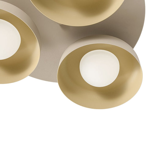 Dimmable Warm Light Khaki Matte 3 - Light Bowl LED Flush Mount - Yiilighting