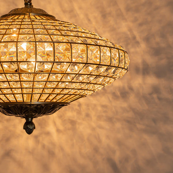 European Court Style Antique Brass Diamond - Shaped Crystal Chandelier - Yiilighting