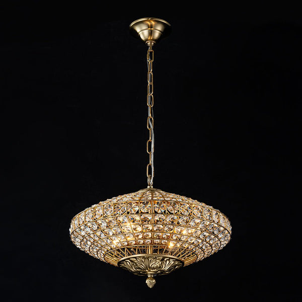 European Court Style Antique Brass Diamond - Shaped Crystal Chandelier - Yiilighting