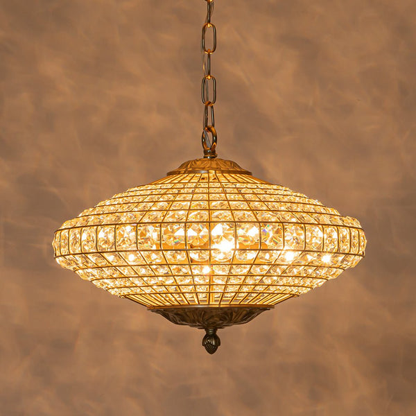 European Court Style Antique Brass Diamond - Shaped Crystal Chandelier - Yiilighting