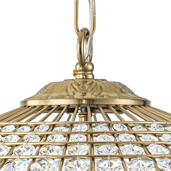 European Court Style Antique Brass Diamond - Shaped Crystal Chandelier - Yiilighting