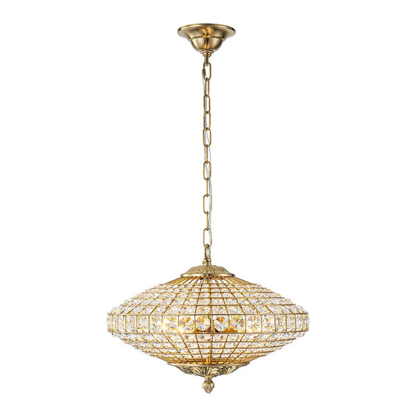 European Court Style Antique Brass Diamond - Shaped Crystal Chandelier - Yiilighting