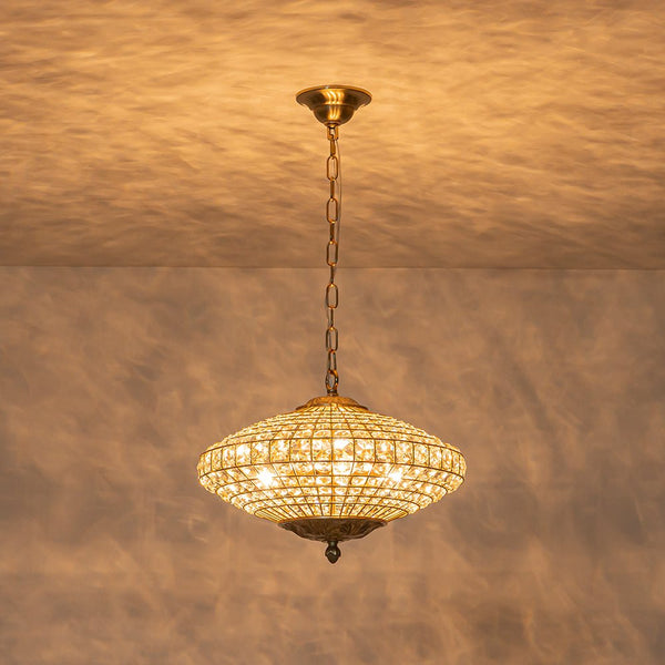 European Court Style Antique Brass Diamond - Shaped Crystal Chandelier - Yiilighting