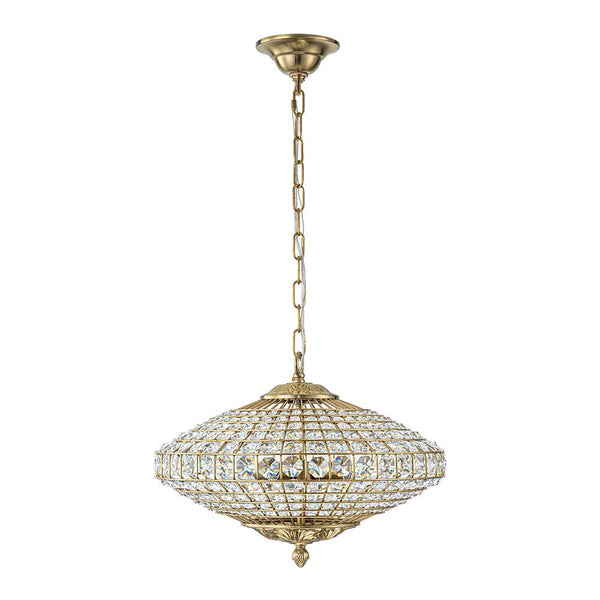 European Court Style Antique Brass Diamond - Shaped Crystal Chandelier - Yiilighting