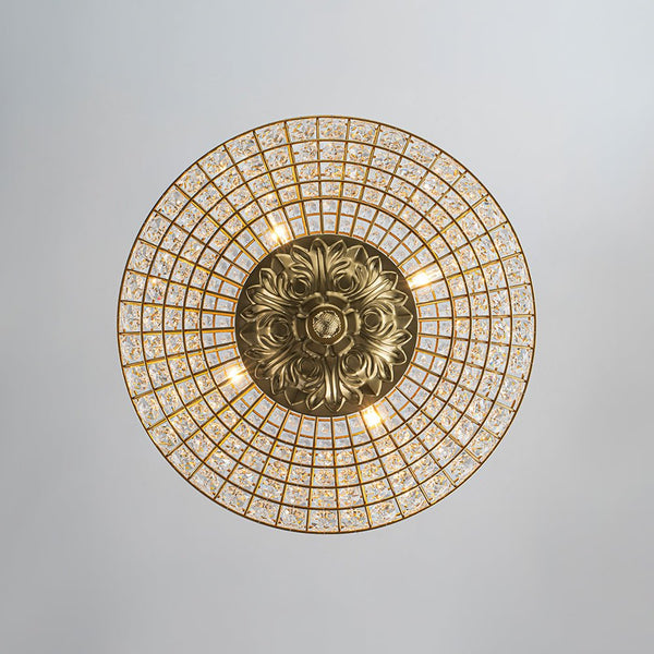 European Court Style Antique Brass Diamond - Shaped Crystal Chandelier - Yiilighting