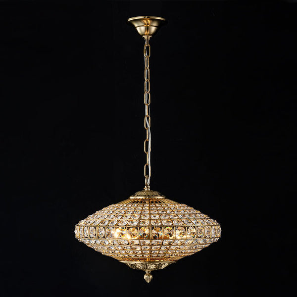 European Court Style Antique Brass Diamond - Shaped Crystal Chandelier - Yiilighting