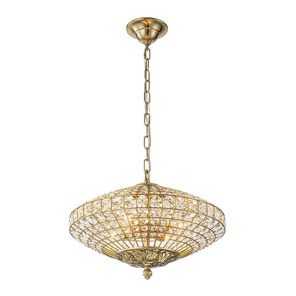 European Court Style Antique Brass Diamond - Shaped Crystal Chandelier - Yiilighting