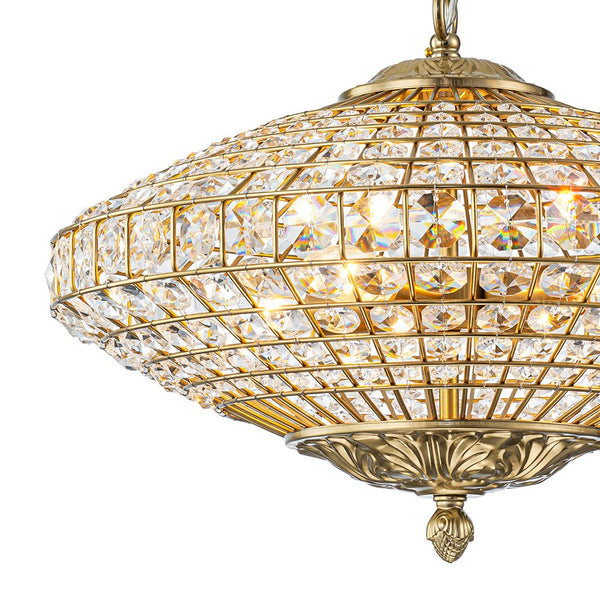 European Court Style Antique Brass Diamond - Shaped Crystal Chandelier - Yiilighting