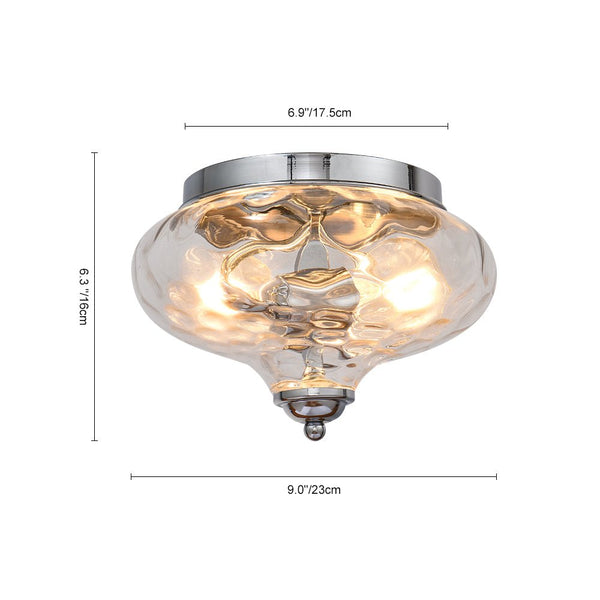 Farmhouse Glass 2 - Light Flush Mount Ceiling Light - Yiilighting