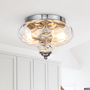 Farmhouse Glass 2 - Light Flush Mount Ceiling Light - Yiilighting