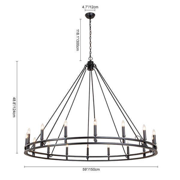 Farmhouse Large Wagon Wheel Empire Chandelier - Yiilighting