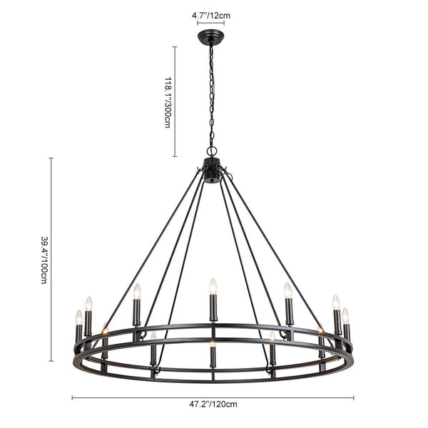 Farmhouse Large Wagon Wheel Empire Chandelier - Yiilighting