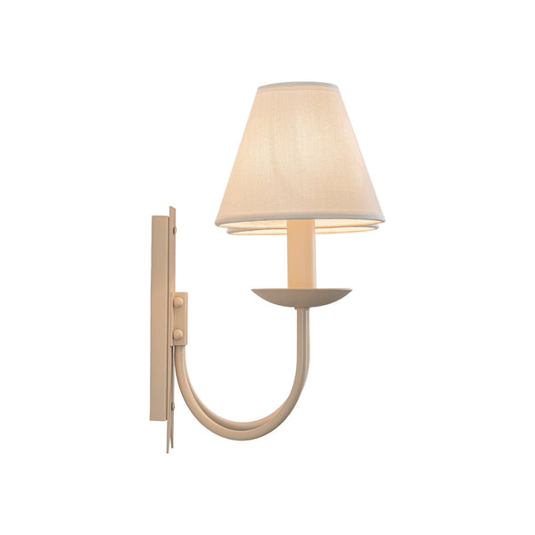 French Cream 2-Light Tapered Linen Fabric Shade Wall Sconce - Yiilighting