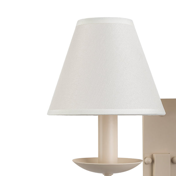 French Cream 2-Light Tapered Linen Fabric Shade Wall Sconce - Yiilighting