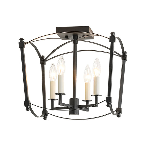 French Vintage Candle-Style Cage Semi Flush Mount Ceiling Light - Yiilighting