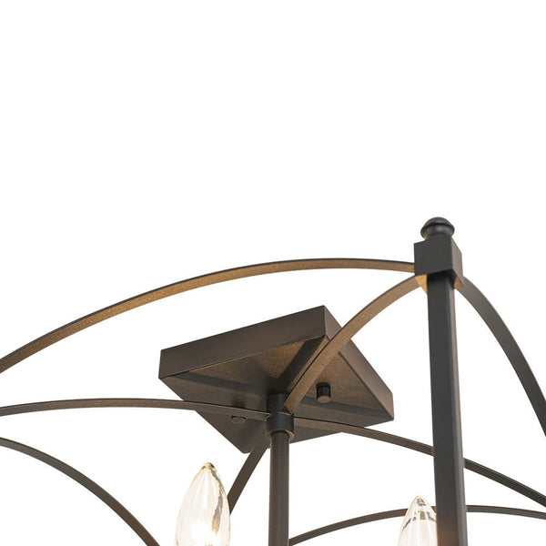 French Vintage Candle-Style Cage Semi Flush Mount Ceiling Light - Yiilighting
