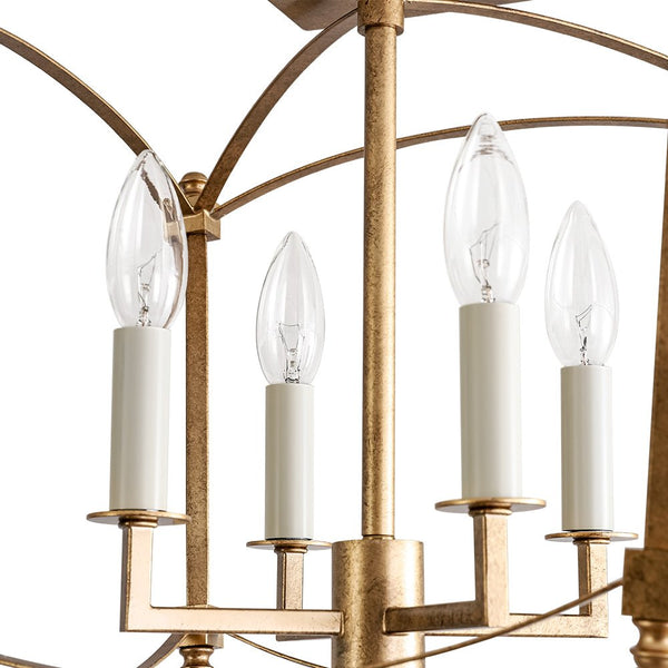 French Vintage Candle - Style Cage Semi Flush Mount Ceiling Light - Yiilighting
