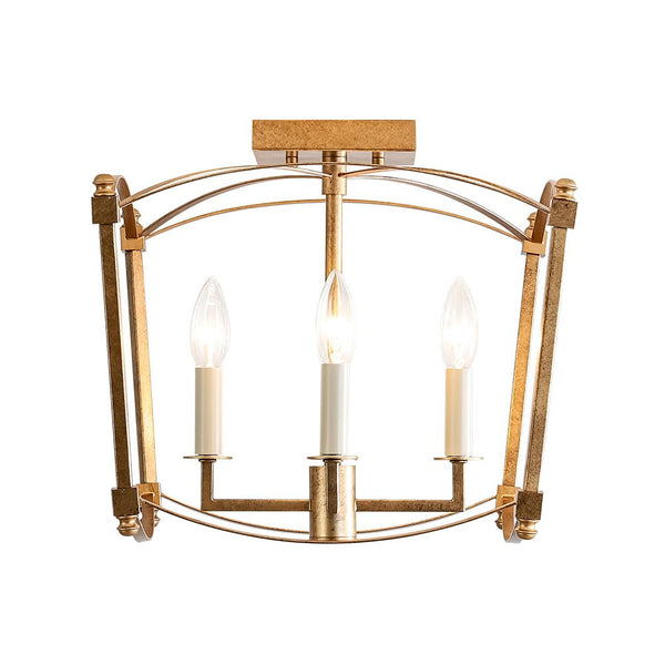 French Vintage Candle - Style Cage Semi Flush Mount Ceiling Light - Yiilighting