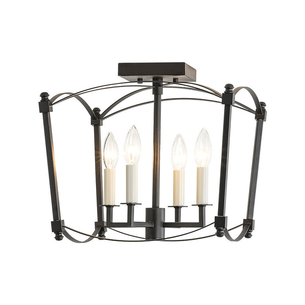 French Vintage Candle-Style Cage Semi Flush Mount Ceiling Light - Yiilighting