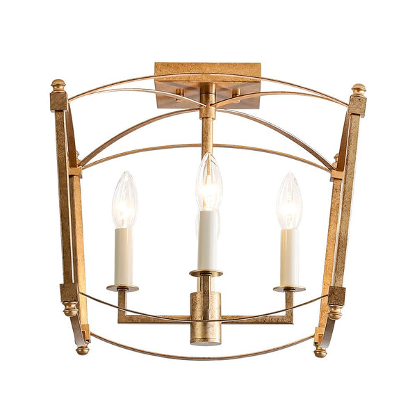 French Vintage Candle - Style Cage Semi Flush Mount Ceiling Light - Yiilighting
