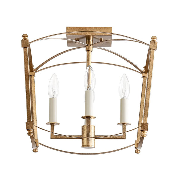 French Vintage Candle - Style Cage Semi Flush Mount Ceiling Light - Yiilighting
