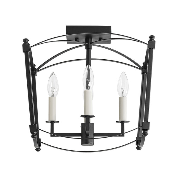 French Vintage Candle-Style Cage Semi Flush Mount Ceiling Light - Yiilighting