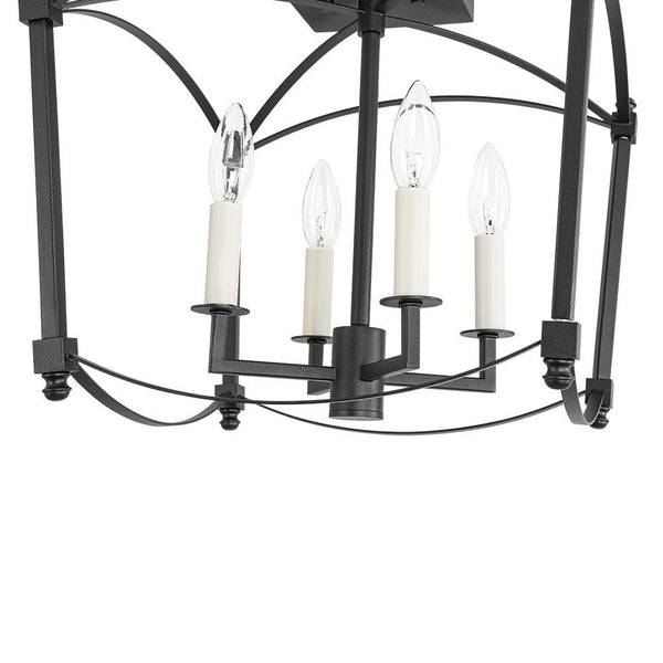 French Vintage Candle-Style Cage Semi Flush Mount Ceiling Light - Yiilighting