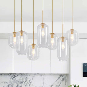 Glam 7 - Light Linear Cylinder Globes Chandelier - Yiilighting