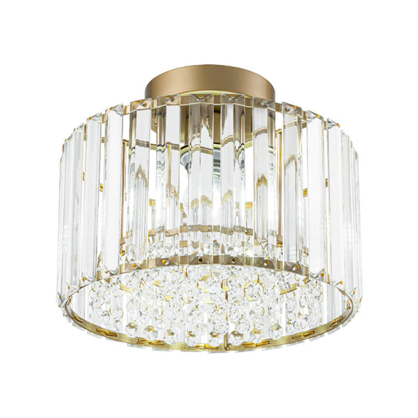 Glam Single Light Round Crystal Flush Mount Ceiling Light - Yiilighting