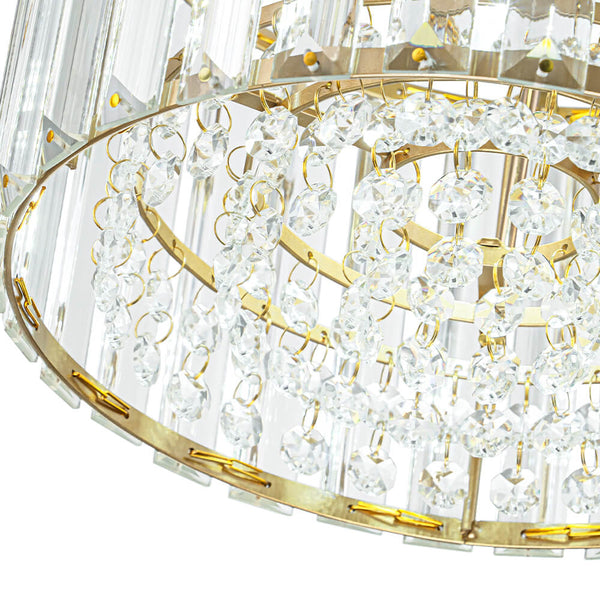 Glam Single Light Round Crystal Flush Mount Ceiling Light - Yiilighting
