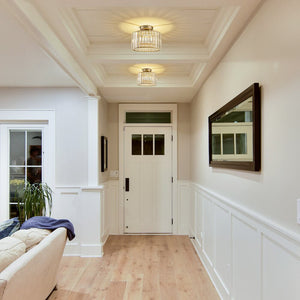 Glam Single Light Round Crystal Flush Mount Ceiling Light - Yiilighting