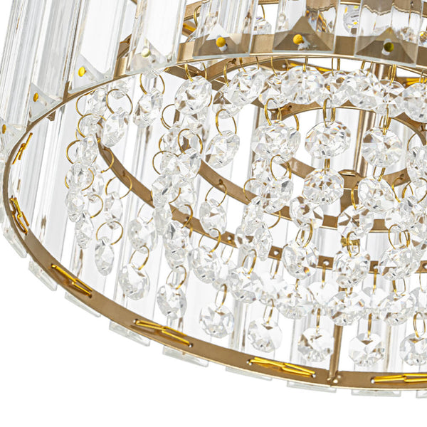 Glam Single Light Round Crystal Flush Mount Ceiling Light - Yiilighting