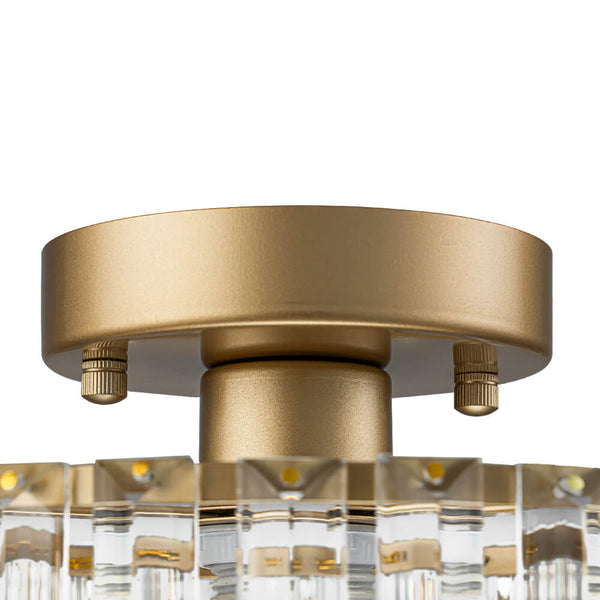 Glam Single Light Round Crystal Flush Mount Ceiling Light - Yiilighting