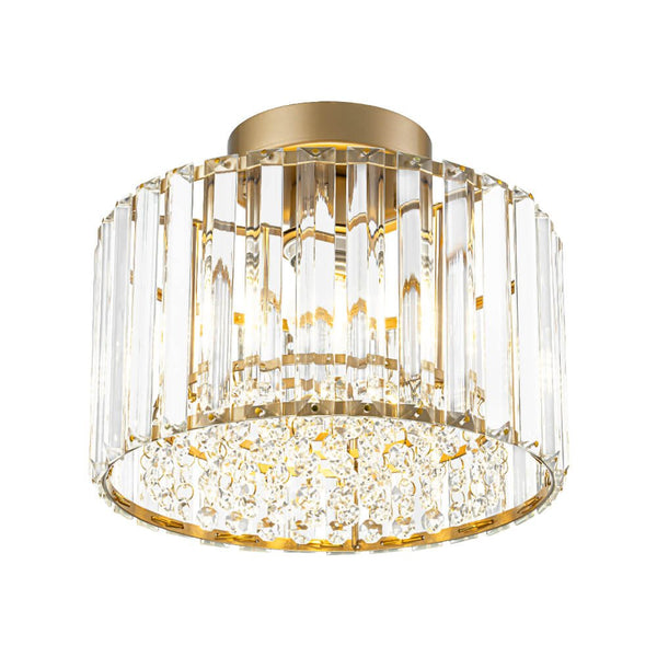 Glam Single Light Round Crystal Flush Mount Ceiling Light - Yiilighting