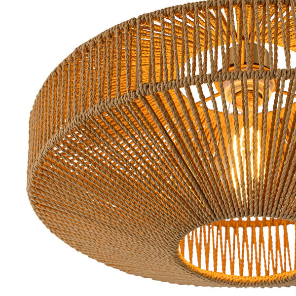 Hand - Woven Bohemian Single Light Semi Flush Mount - Yiilighting