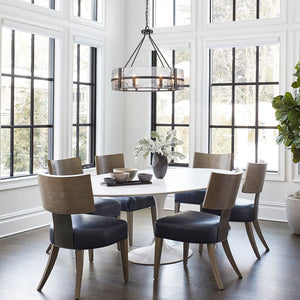 Industrial 8 - Light Round Handcrafted Water - Textured Glass Chandelier - Yiilighting