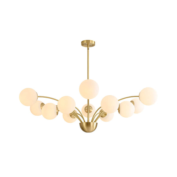 Luxury 12 - Light Glass Bubble Branch Semi Flush Chandelier - Yiilighting