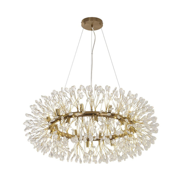 Luxury 20-Light Dandelion Crystal Ring Pendant Chandelier - Yiilighting