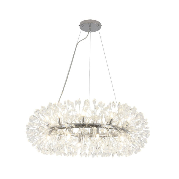 Luxury 20-Light Dandelion Crystal Ring Pendant Chandelier - Yiilighting