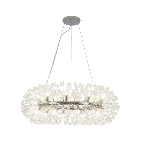 Luxury 20-Light Dandelion Crystal Ring Pendant Chandelier - Yiilighting