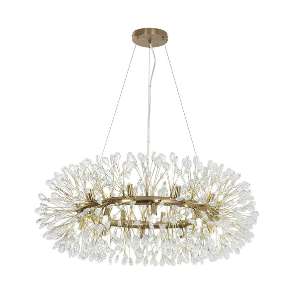 Luxury 20-Light Dandelion Crystal Ring Pendant Chandelier - Yiilighting