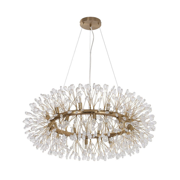 Luxury 20-Light Dandelion Crystal Ring Pendant Chandelier - Yiilighting