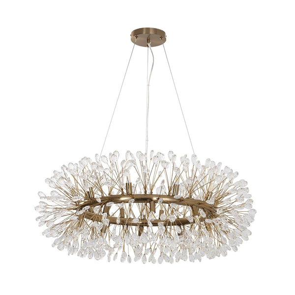 Luxury 20-Light Dandelion Crystal Ring Pendant Chandelier - Yiilighting