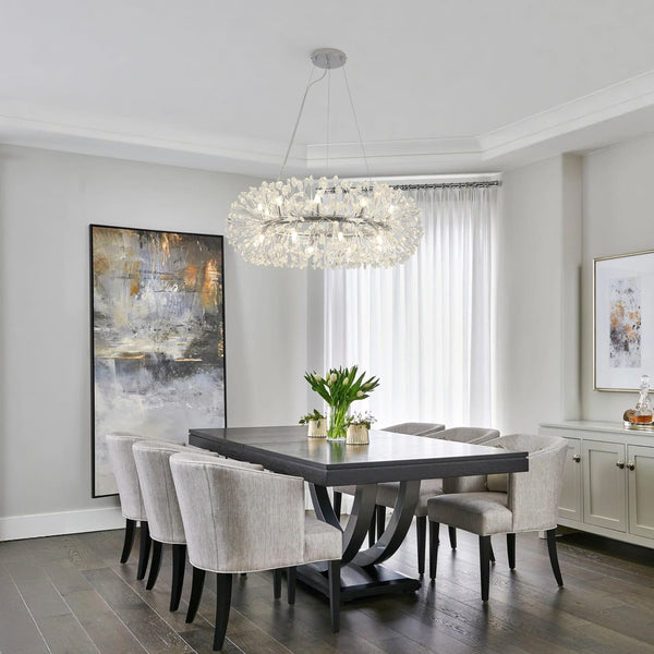 Luxury 20-Light Dandelion Crystal Ring Pendant Chandelier - Yiilighting