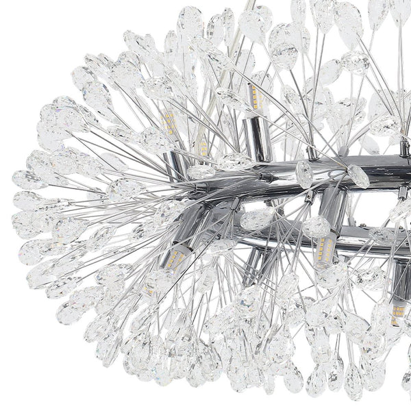 Luxury 20-Light Dandelion Crystal Ring Pendant Chandelier - Yiilighting