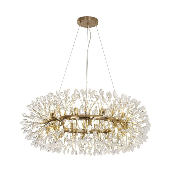 Luxury 20-Light Dandelion Crystal Ring Pendant Chandelier - Yiilighting