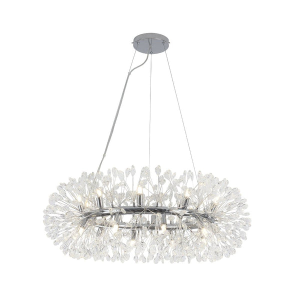Luxury 20-Light Dandelion Crystal Ring Pendant Chandelier - Yiilighting