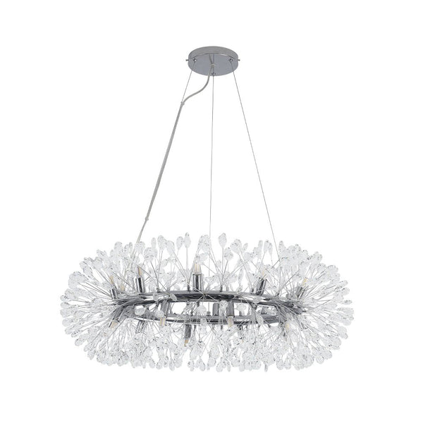 Luxury 20-Light Dandelion Crystal Ring Pendant Chandelier - Yiilighting