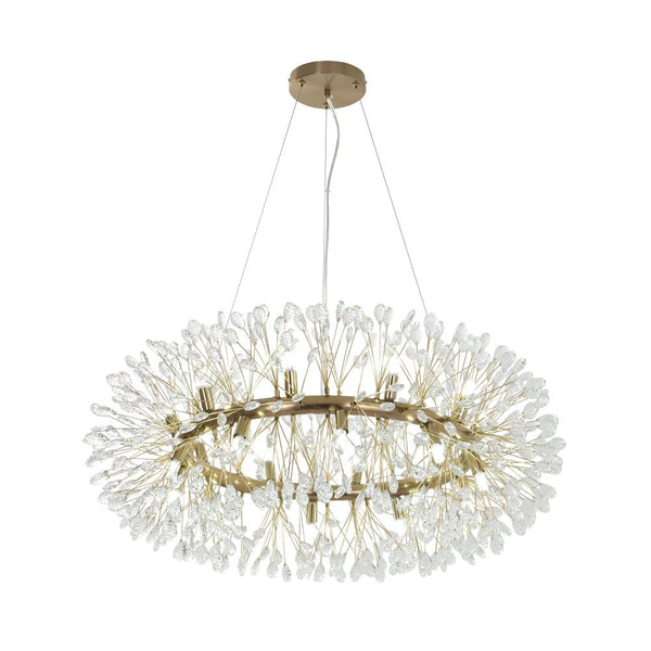 Luxury 20-Light Dandelion Crystal Ring Pendant Chandelier - Yiilighting