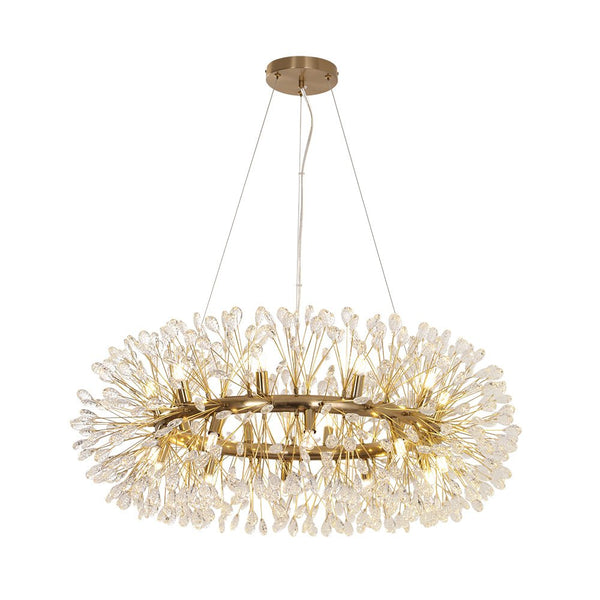Luxury 20-Light Dandelion Crystal Ring Pendant Chandelier - Yiilighting